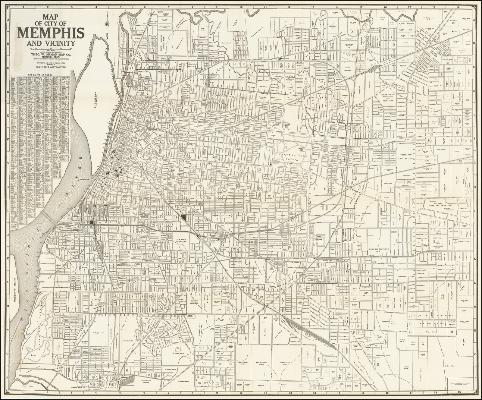 1925 map Memphis